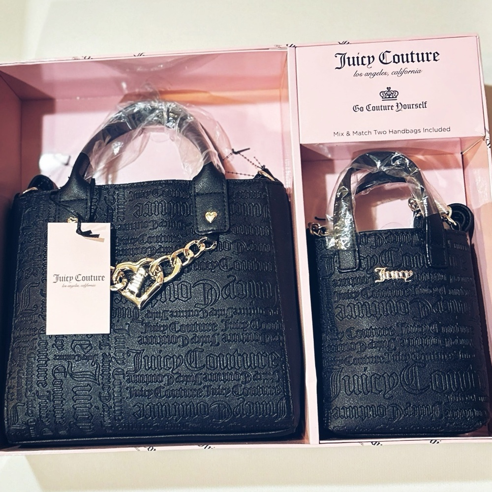 Juicy Couture Black Mom and Me bags Handbag Set